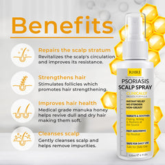 Rida Psoriasis Scalp Spray nozzle showing easy, mess-free application.