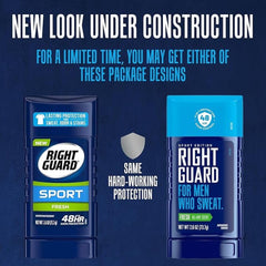 Right Guard Sport Fresh bottle closeup—sleek packaging for gym bags.