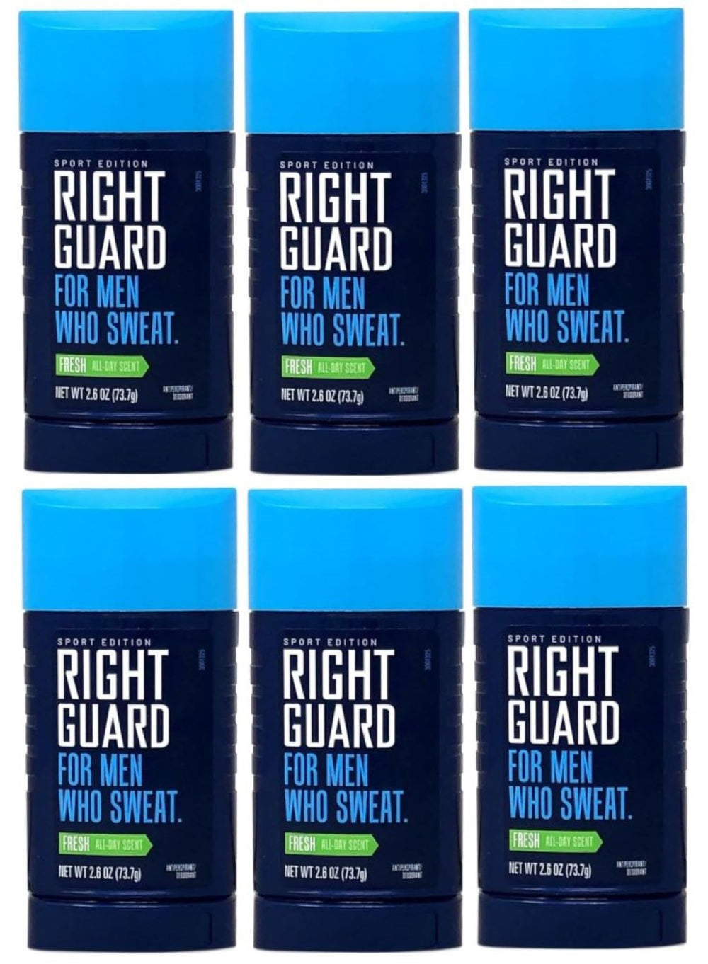 Right Guard Sport Fresh bottle—compact design for on-the-go freshness.