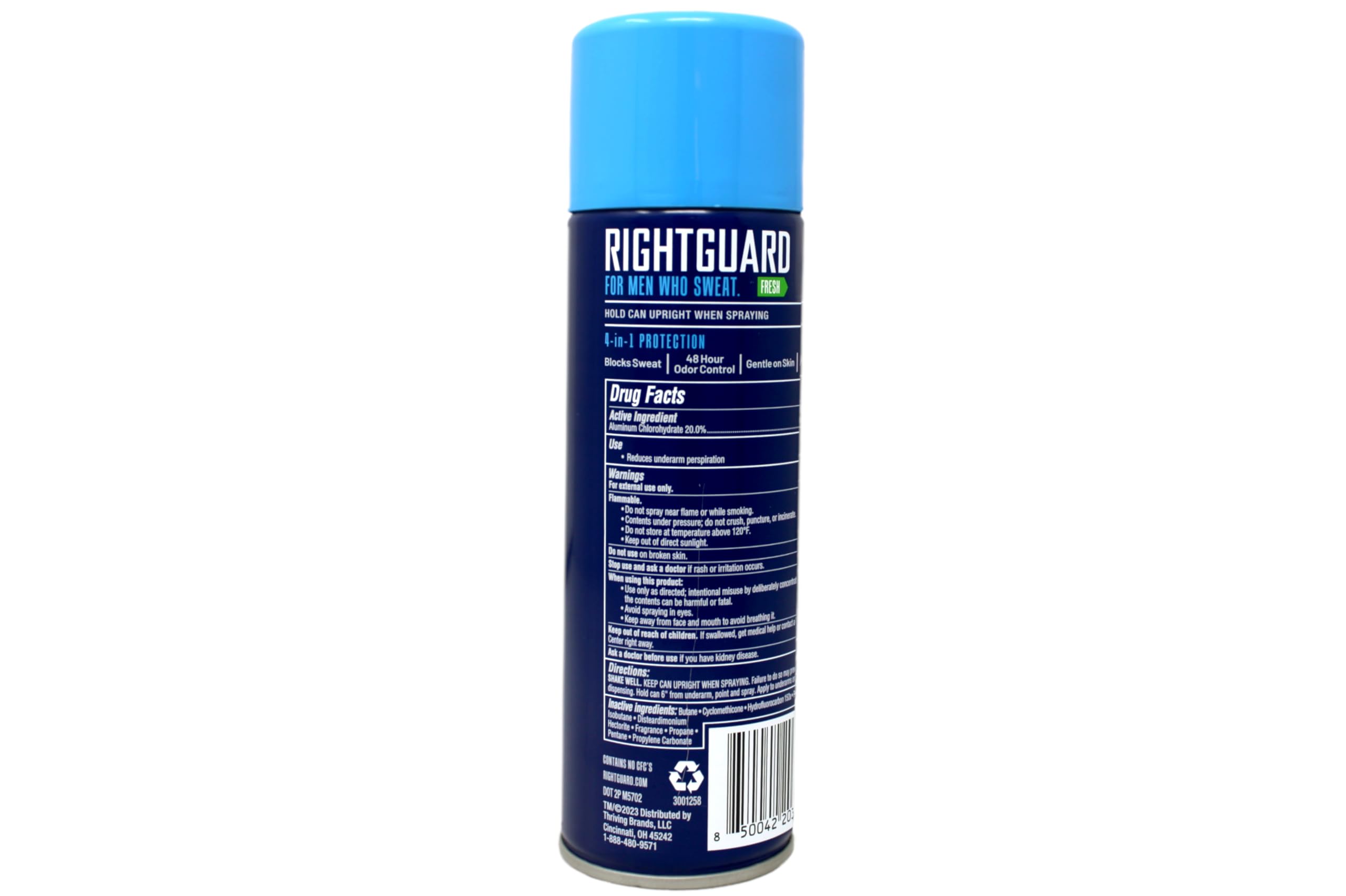 Right Guard Sport Fresh dry-on-contact spray action demonstrated.