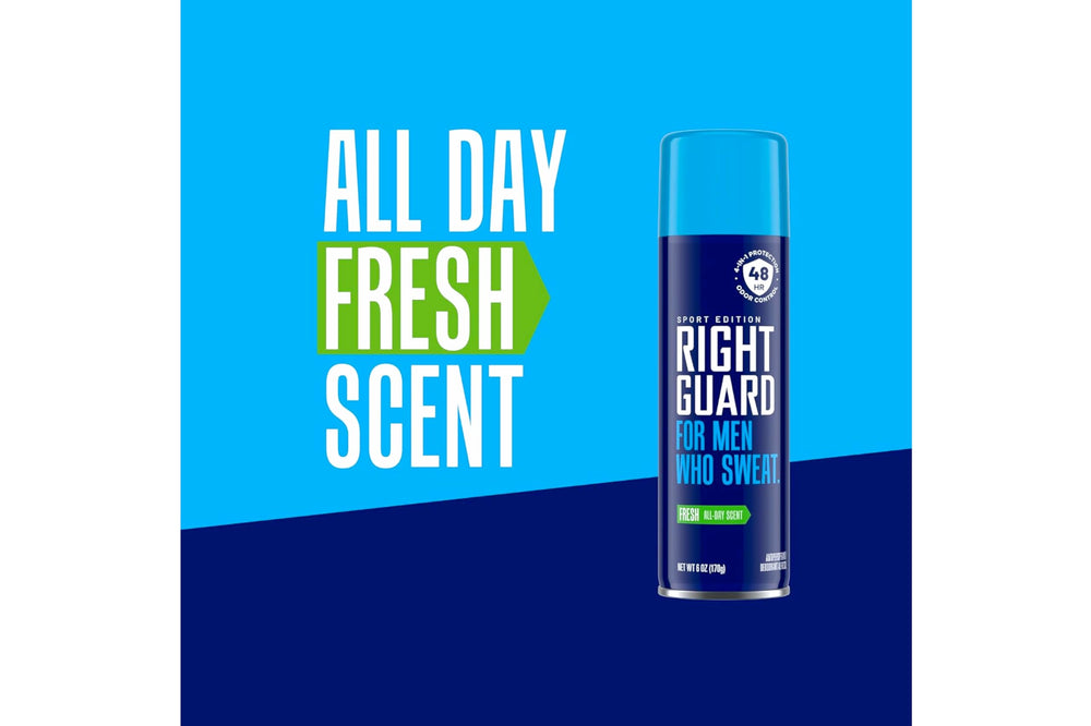 Right Guard Sport Fresh pack of 5 communicates multipack value for family or teammates.