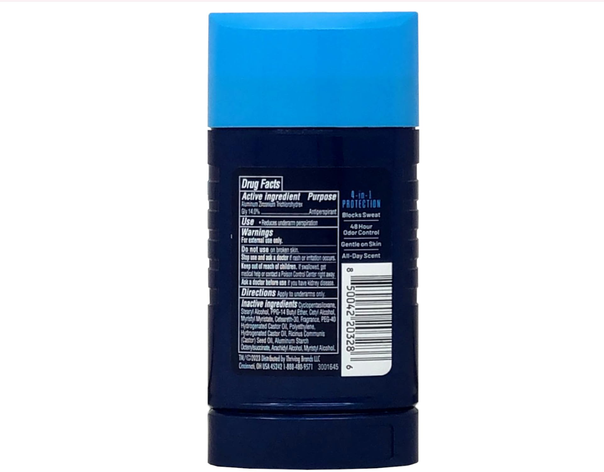 Right Guard Sport Fresh Scent Invisible Solid close-up label emphasizes 48-hour odor control.