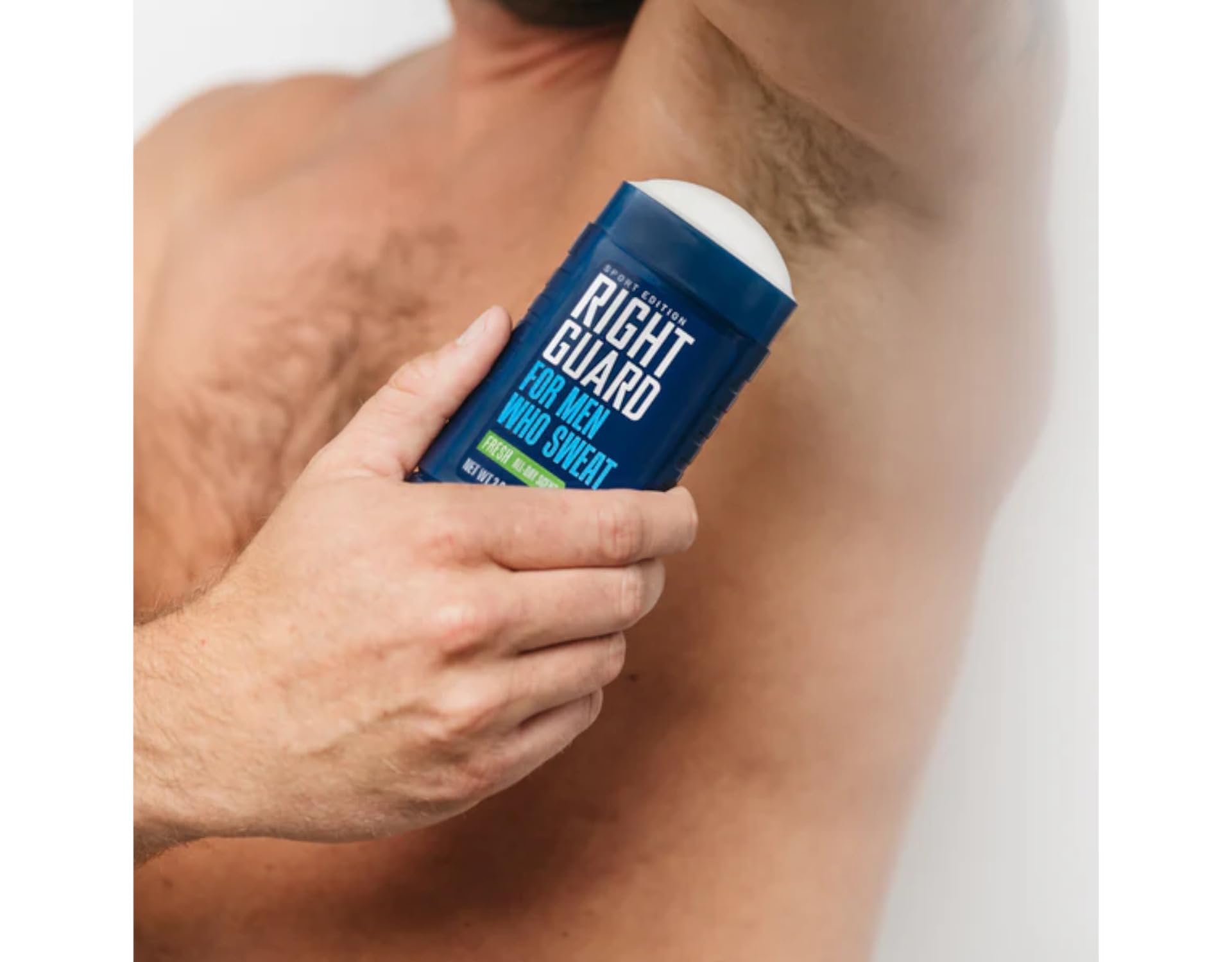 Right Guard Sport Fresh packaging label emphasizes 4-pack convenience