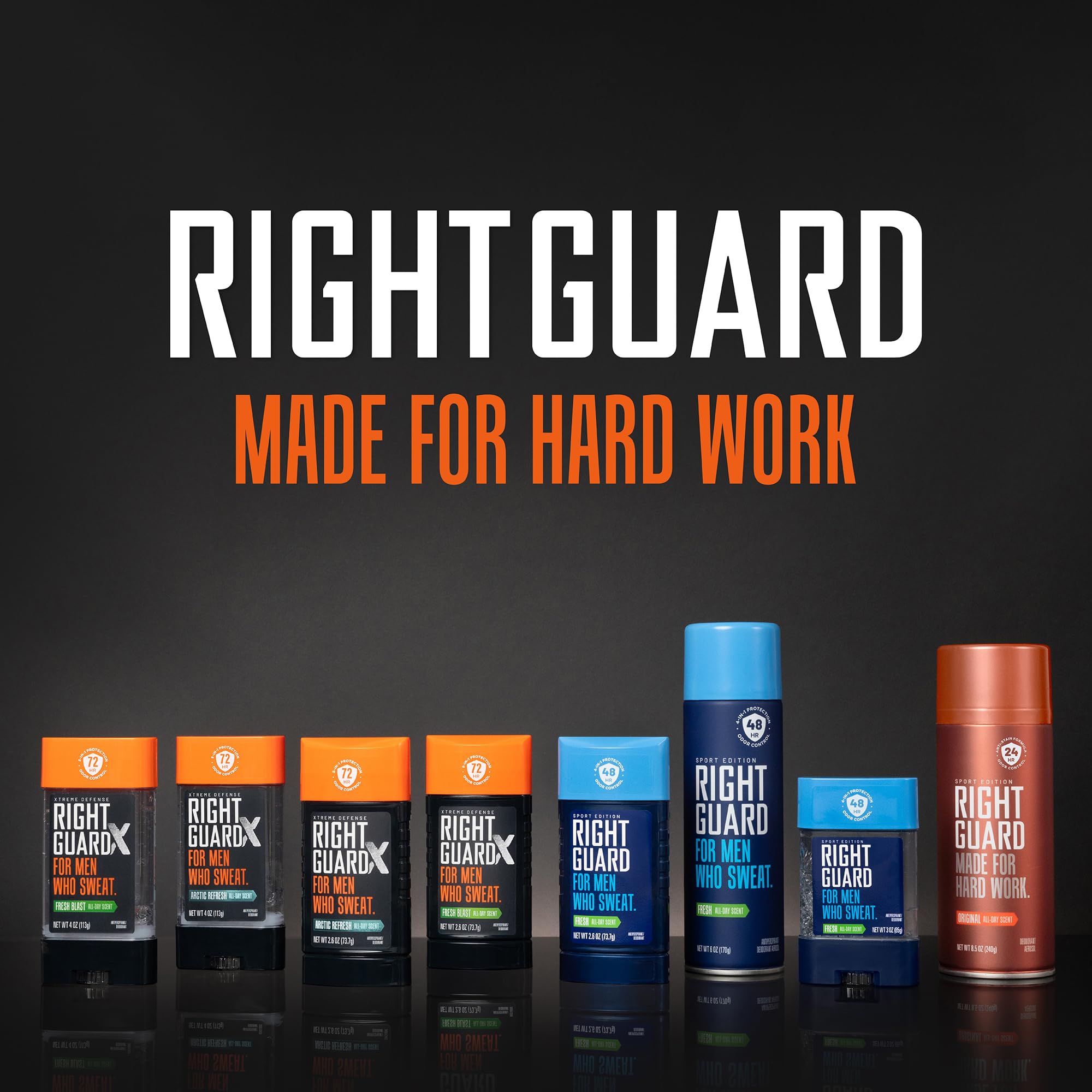 Right Guard Sport Original deodorant spray adds all-day freshness during workouts and commutes.