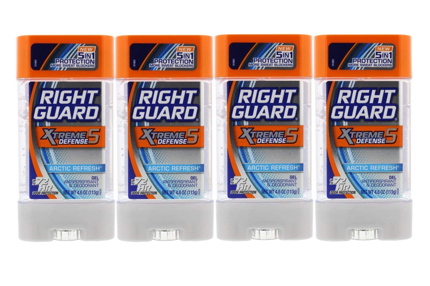 Right Guard Total Defense 5 Arctic Refresh gel bottle for long-lasting odor protection.