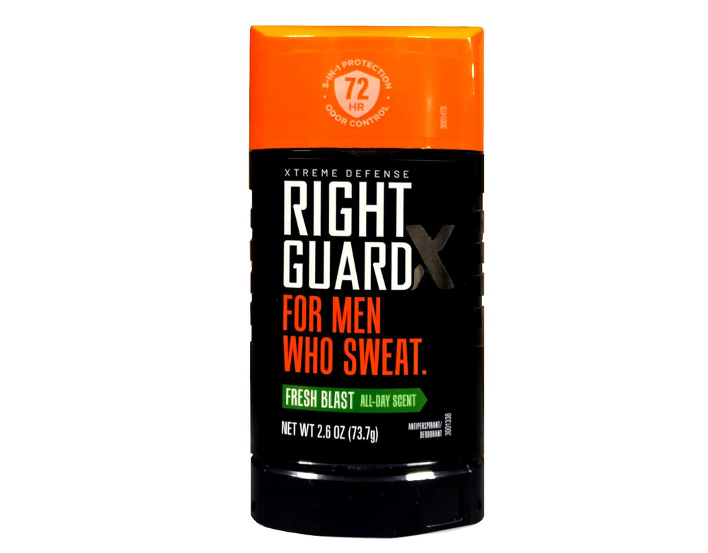 Right Guard Xtreme Defense 5 store display suggests easy access