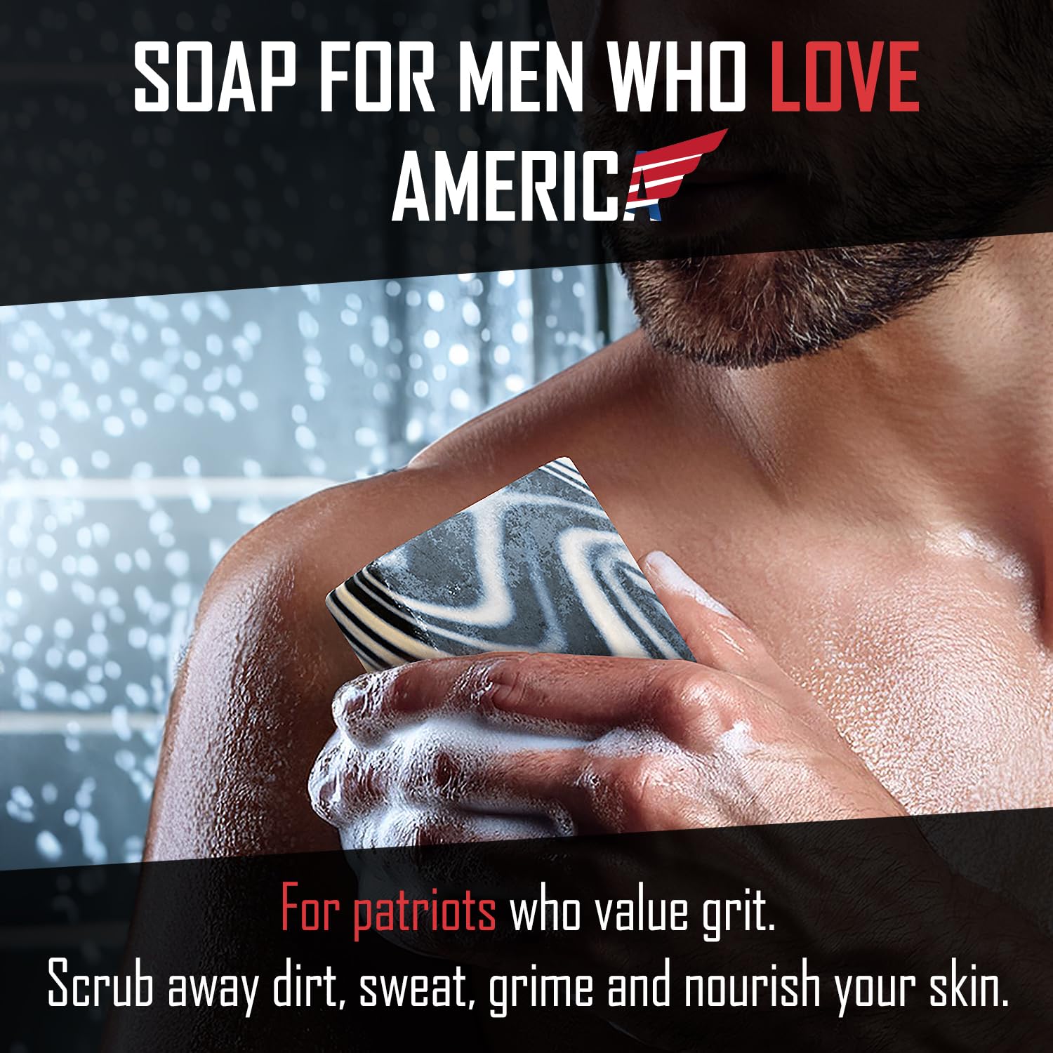 Right Wing Naturals durable shower bar soap for long-lasting use after workouts.