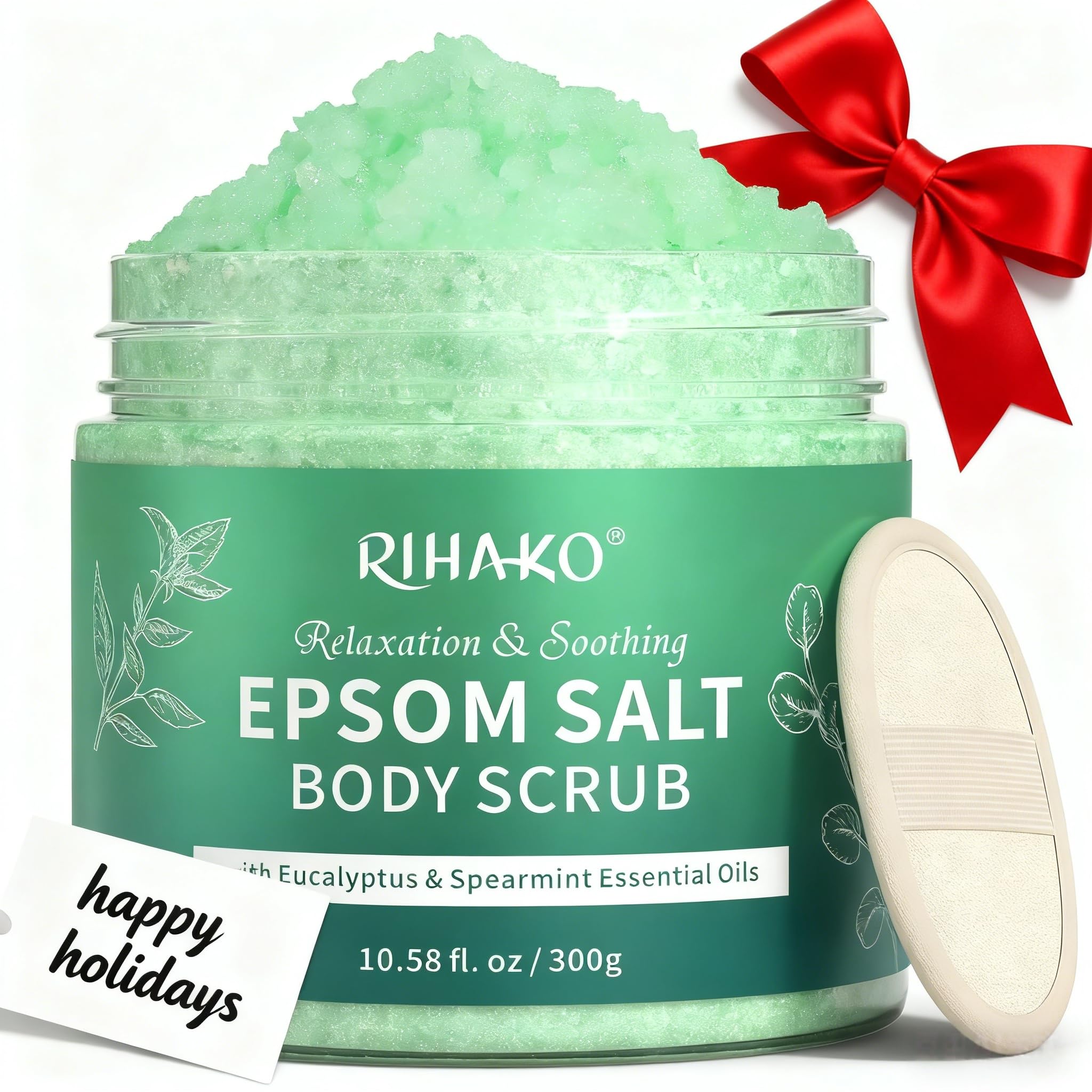 RIHAKO eucalyptus epsom salt scrub bottle pour for a spa-like cleanse