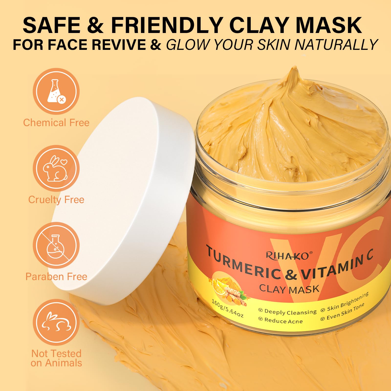 RIHAKO turmeric vitamin C clay mask gift box ready for Valentine's Day gifting.