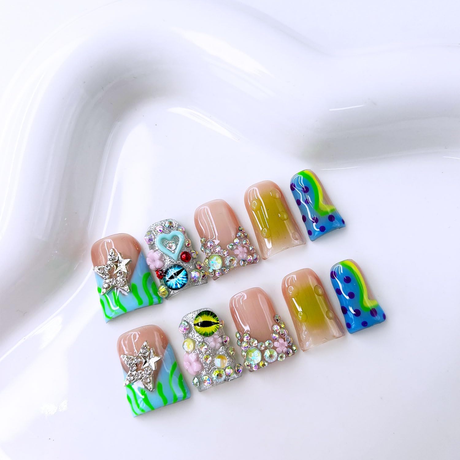 RIICFDD complete manicure kit with nails, glue, and tools