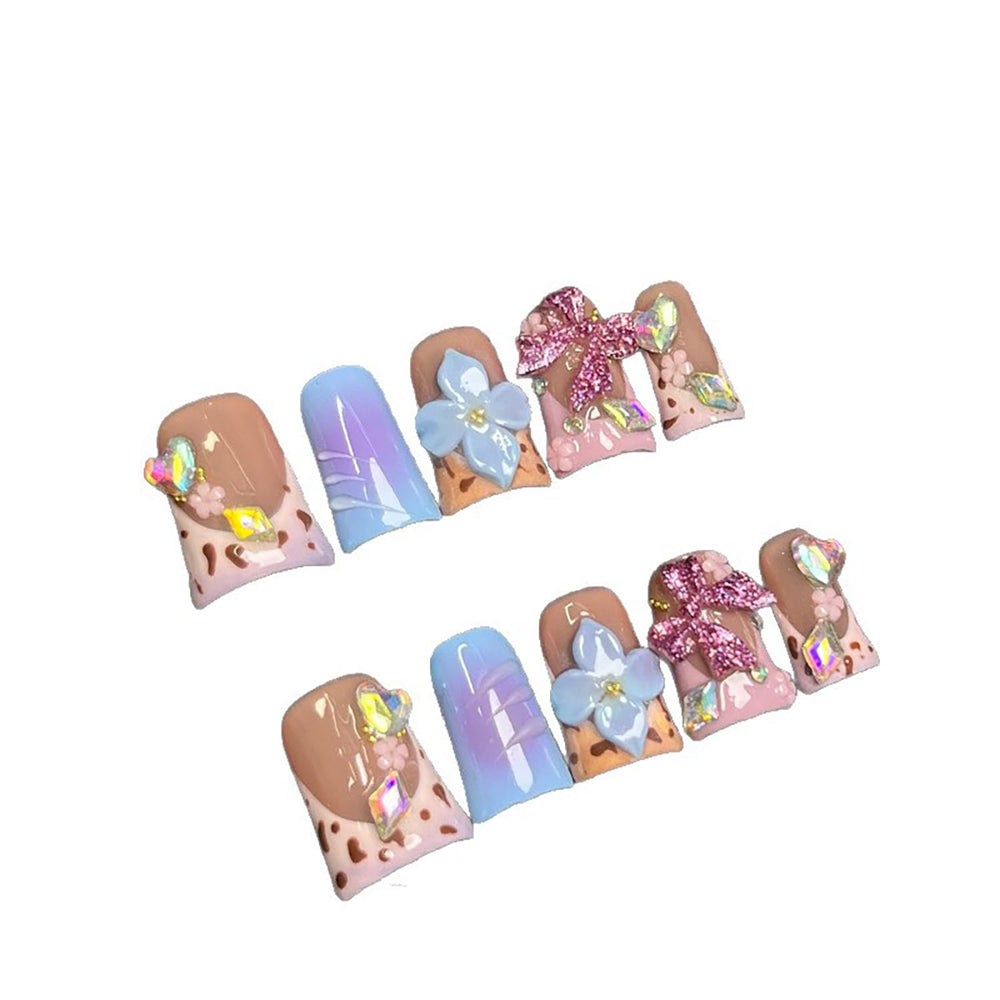 RIICFDD Duck rhinestone bow nails add sparkle for events.