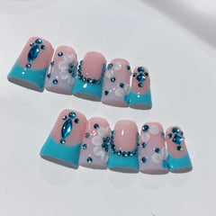 RIICFDD full-cover acrylic press-on nails for quick manicures