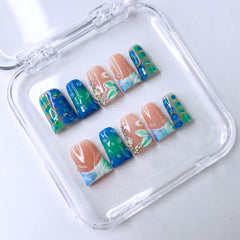 RIICFDD glossy gradient full-cover nails for chic look