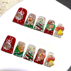 RIICFDD handmade acrylic nails close-up showing premium craftsmanship