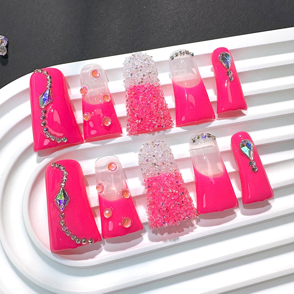 RIICFDD handmade press-on nails in duck shape for easy, salon-quality manicures at home