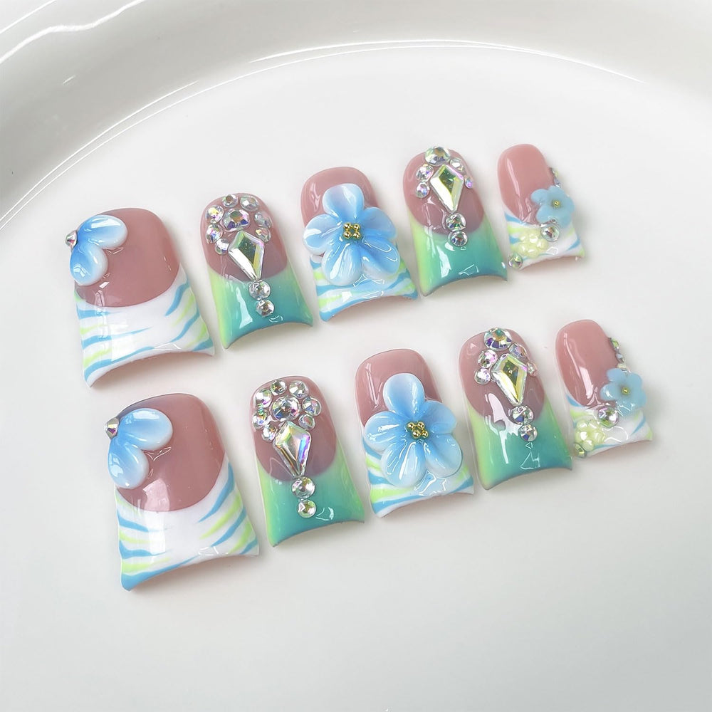 RIICFDD luxury duck-nails design for durable, salon-style wear at home.