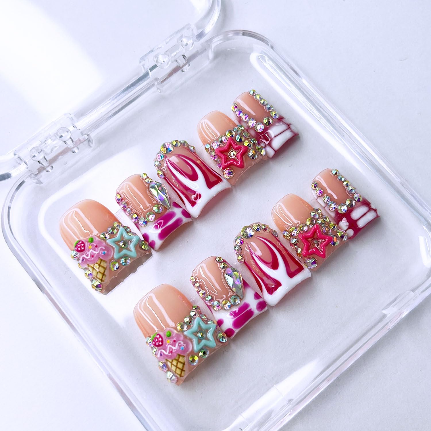 RIICFDD luxury glitter rhinestones and red dot accents for special occasions