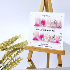 RIICFDD nails showing 3D flower design for stylish manicure