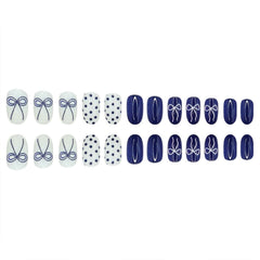 RIICFDD glossy dark blue finish nails ideal for weddings and parties