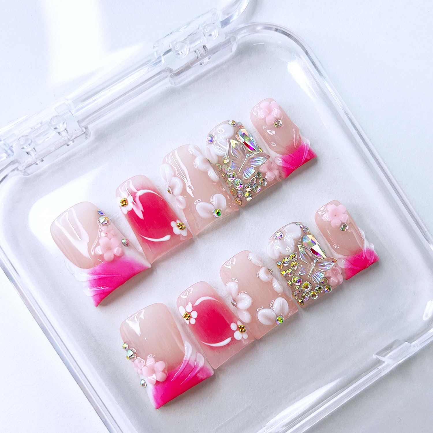 RIICFDD nails demonstrating simple 3-step application prep glue press