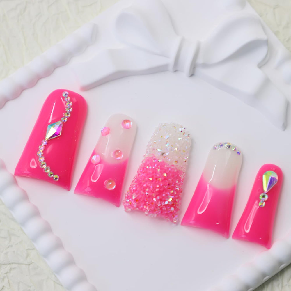 RIICFDD reusable thick acrylic nails with glue kit for multiple flawless applications
