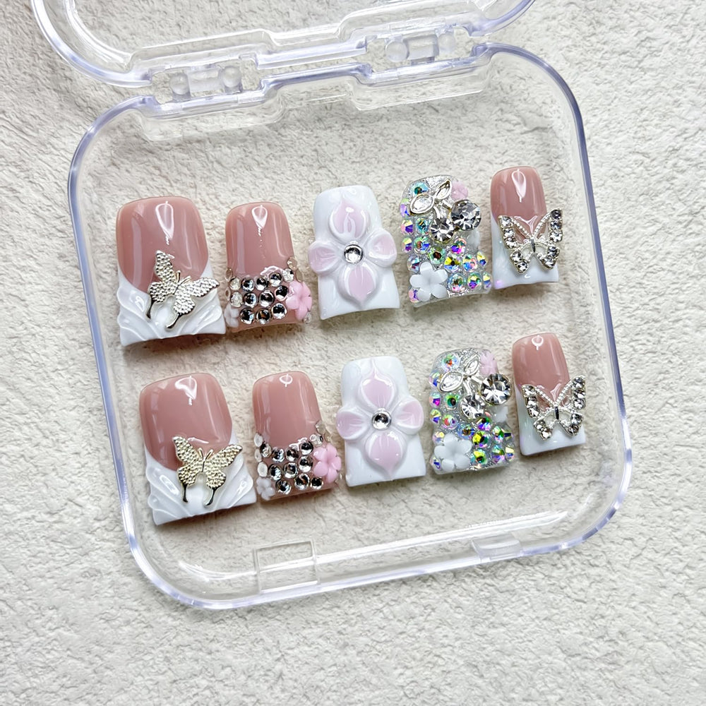 RIICFDD reusable acrylic press-on nails for multiple wearings.
