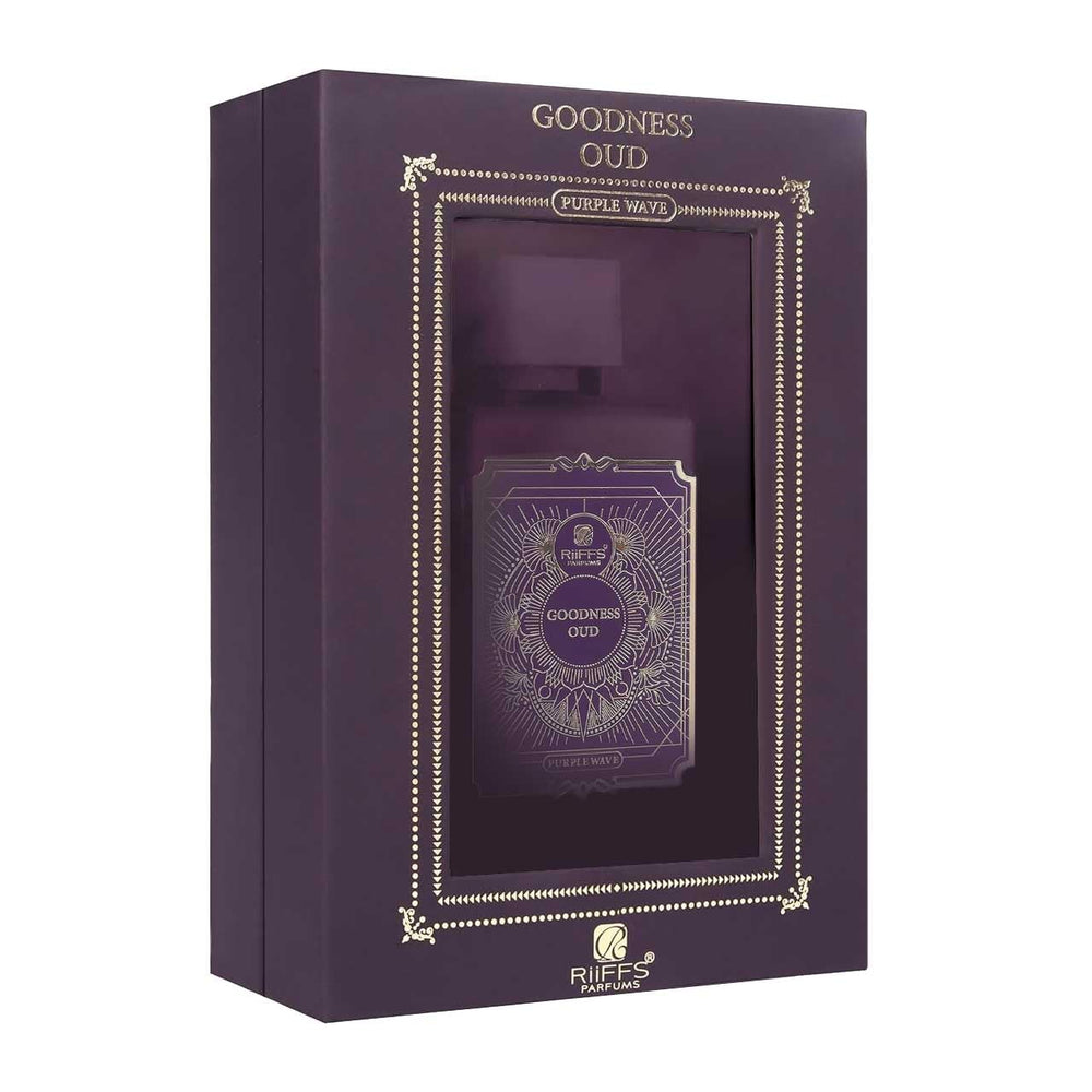 Riiffs Goodness Oud Purple Wave box front packaging for gifting.