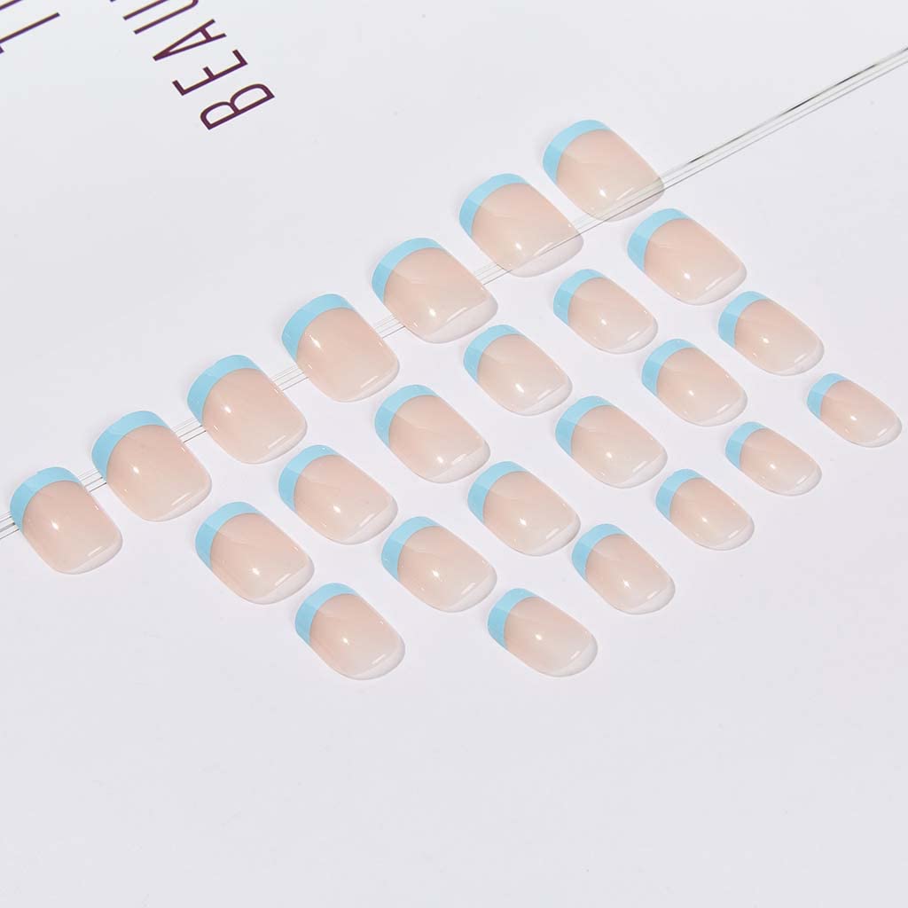 RikView 24-piece blue design nails with assorted sizes for a perfect fit
