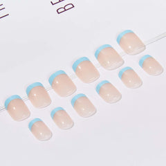 RikView blue oval full-cover nails for a smooth, durable at-home manicure