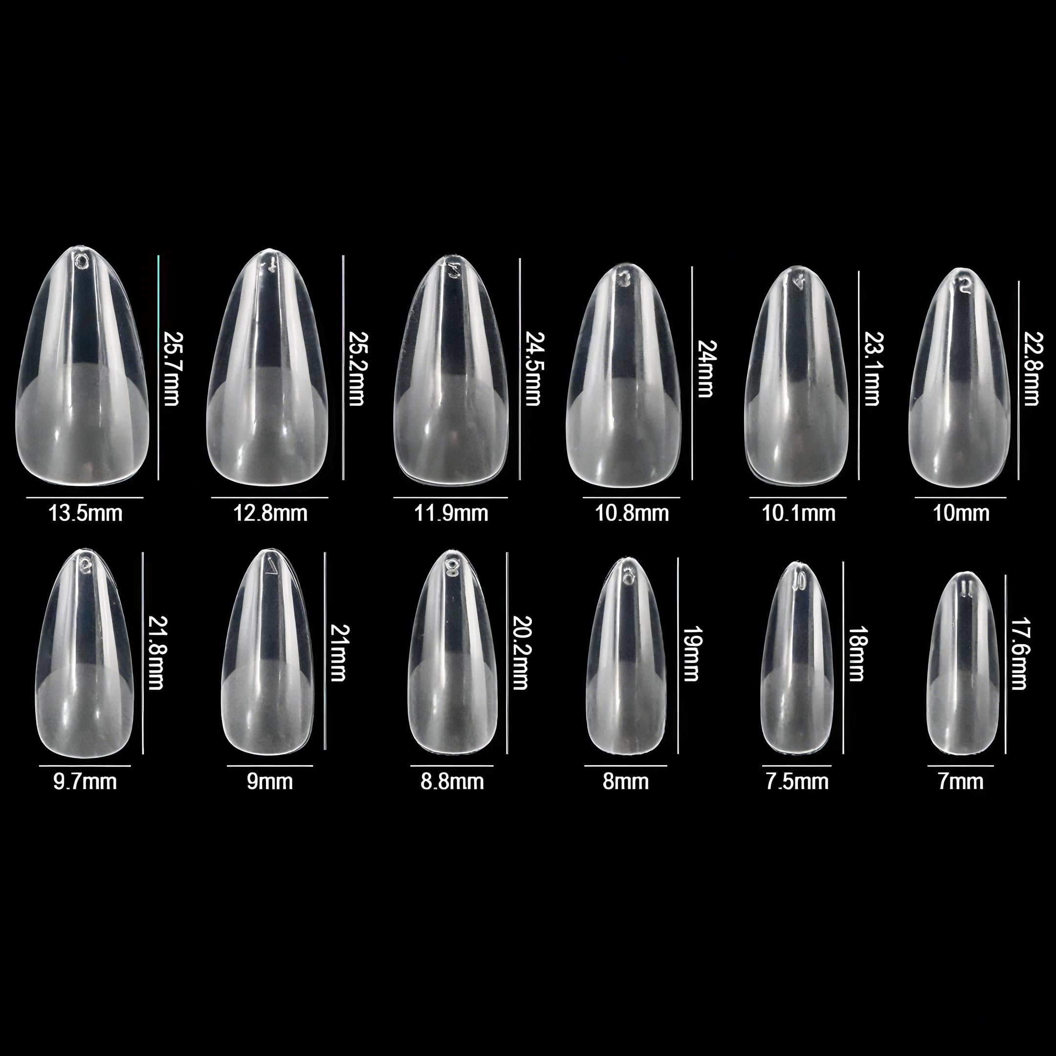RIKWOG full-cover almond gel tips for a natural-looking extension