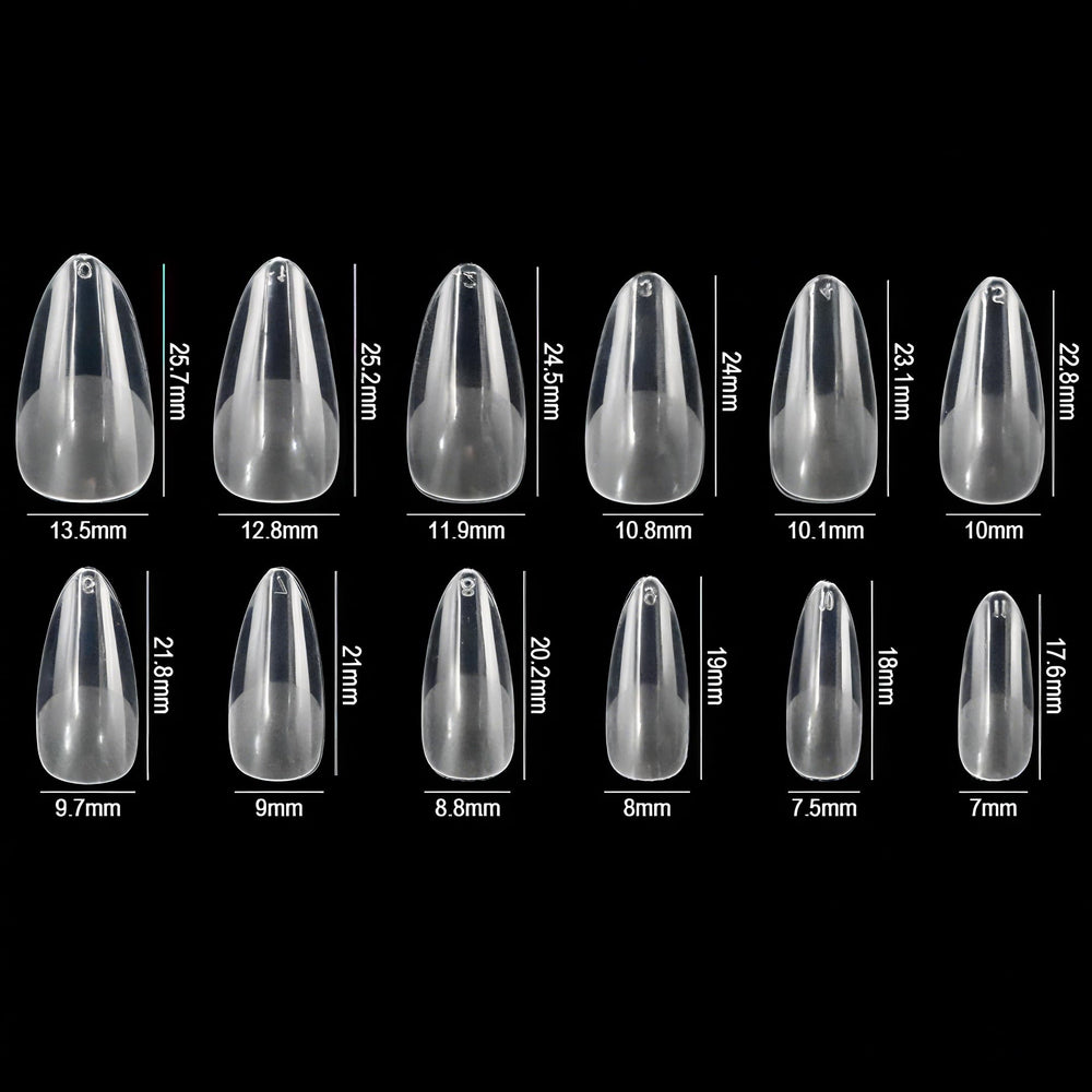 RIKWOG full-cover almond gel tips for a natural-looking extension