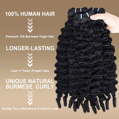 Rilago Burmese curly bundles 20-inch spiral ends for length and bounce.