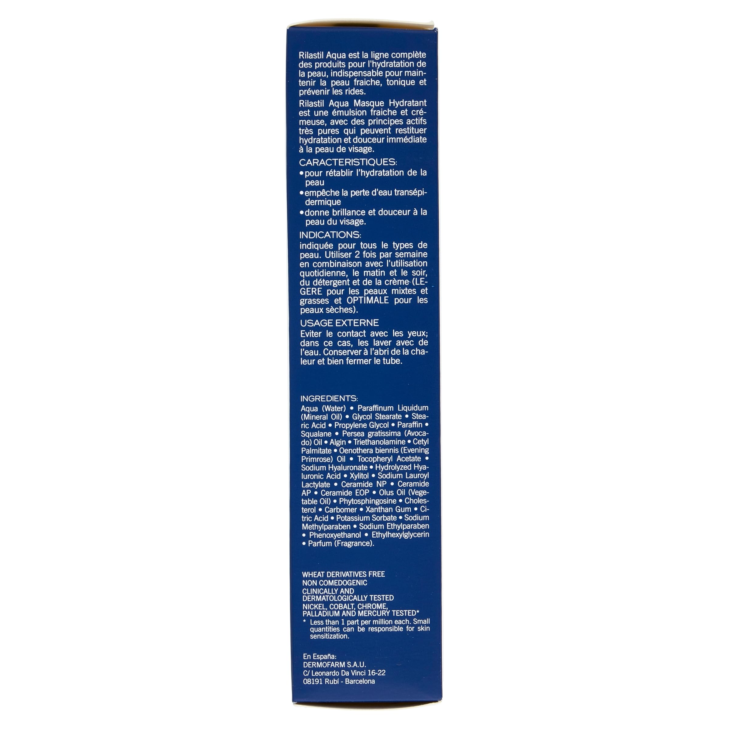 Rilastil Aqua Hydrating Mask being spread on skin for moisture boost