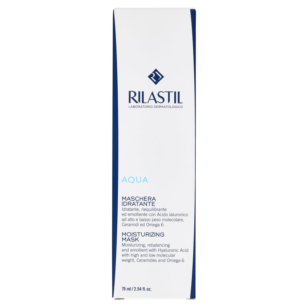 Rilastil Aqua Hydrating Mask texture during application for soothing moisturization