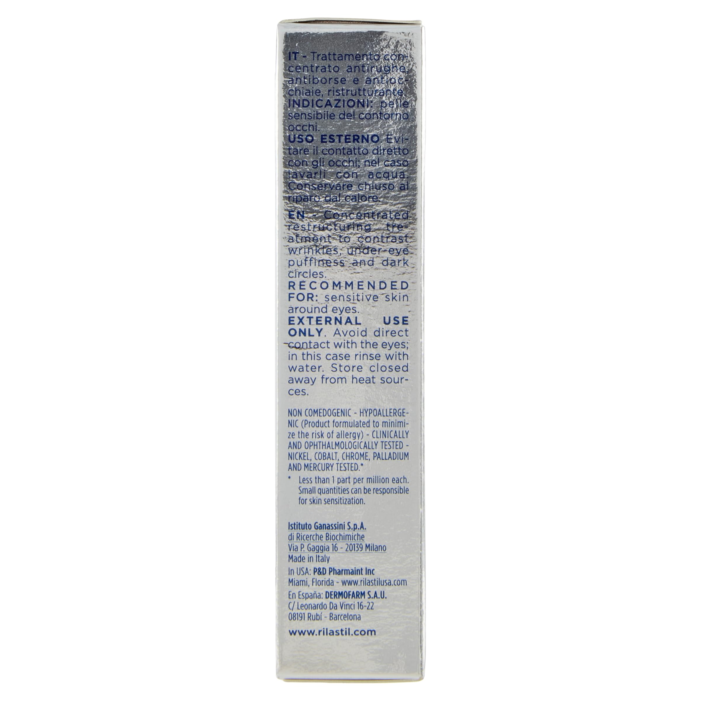 Rilastil Hydrotenseur eye contour cream information label helps informed use
