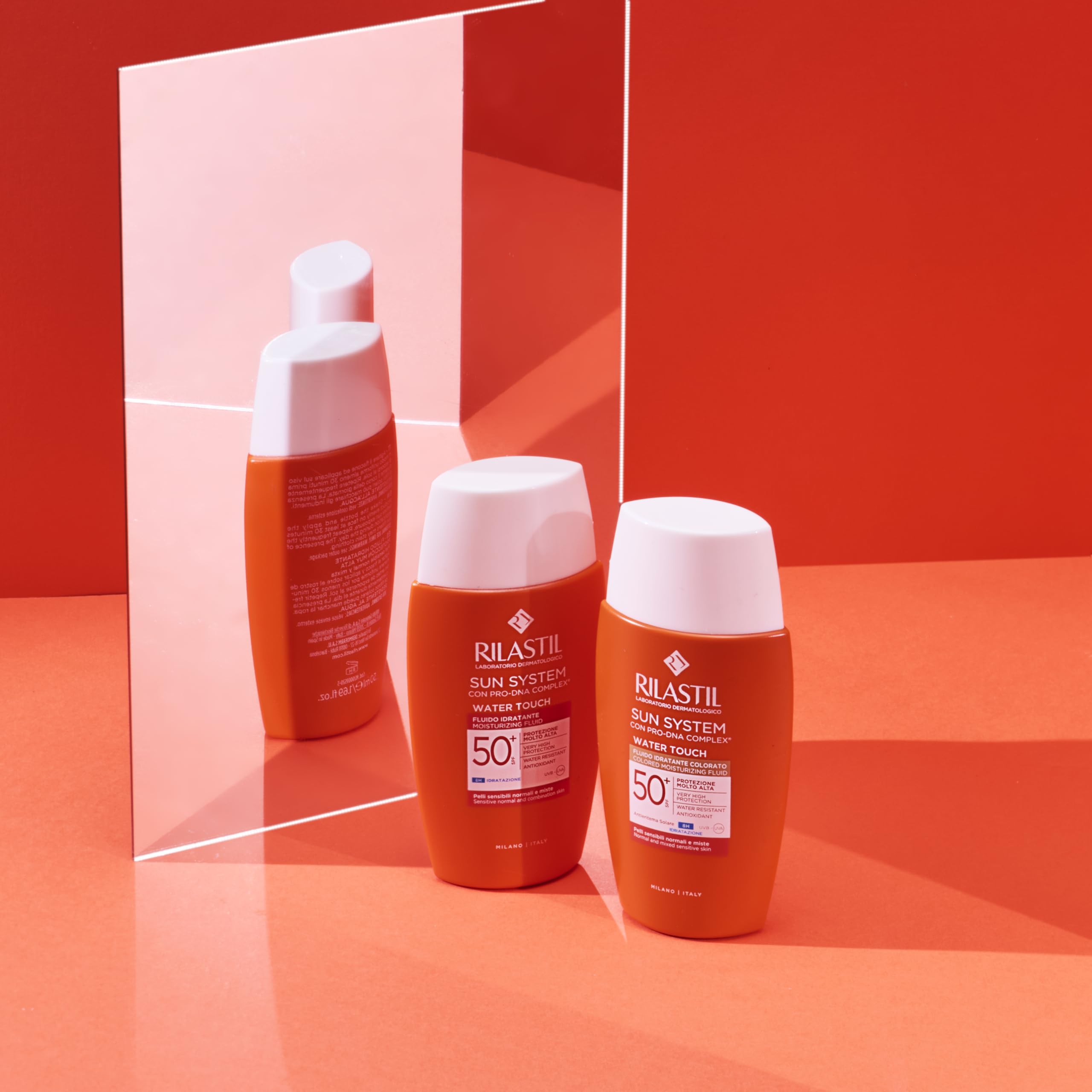 Rilastil Sun System Water Touch universal color swatches for even skin tone