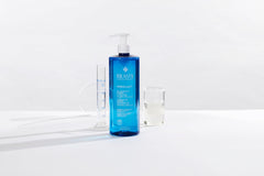 Rilastil Xerolact pump-dispense demonstrates easy, controlled application during bath.