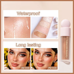 Closeup of RILIMIOO Starlight Glotion Stick showing silky highlight on skin.