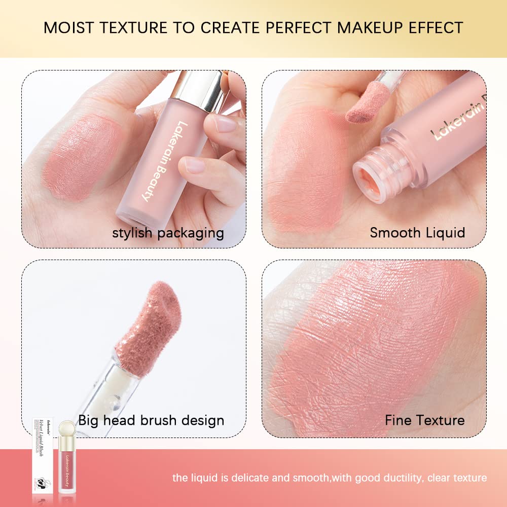 Five-color collection swatches from RILIMIOO liquid blush.
