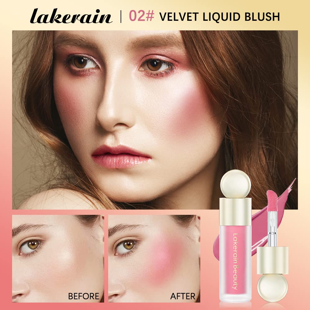 Close-up swatch on cheek highlighting blendable pink shade from RILIMIOO