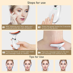 rilzii neck-toning device held for at-home facial lifting sessions.