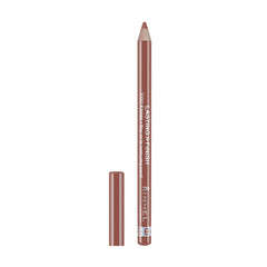 Rimmel 1000 Kisses lip liner tiramisu close-up for precise, long-lasting definition.