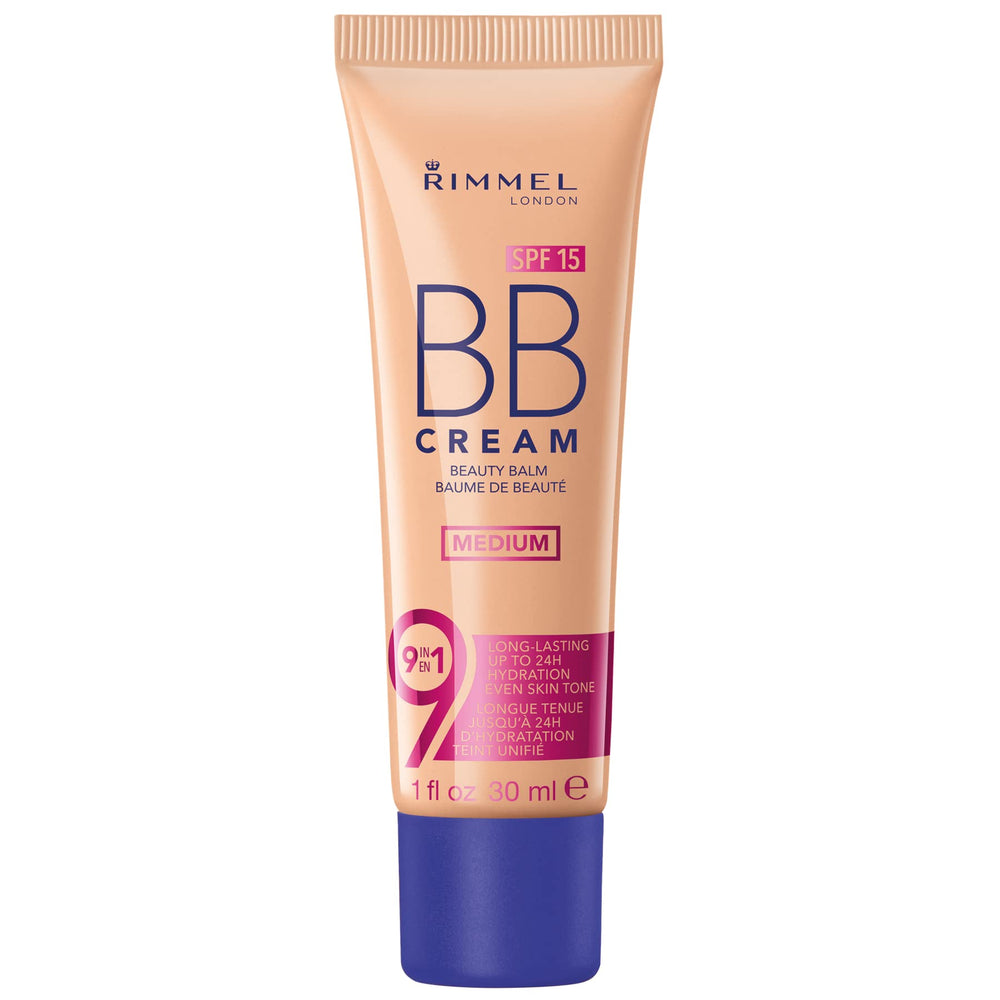 Rimmel BB Cream tube packaging for easy daily application and quick coverage.