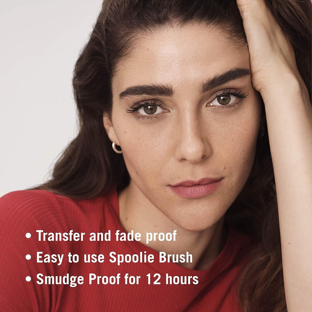 Rimmel Brow This Way waterproof formula swatch showing long-lasting wear