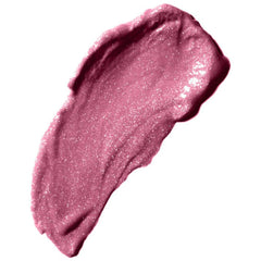 Rimmel Amethyst Shimmer lipstick applied on lips for intense finish