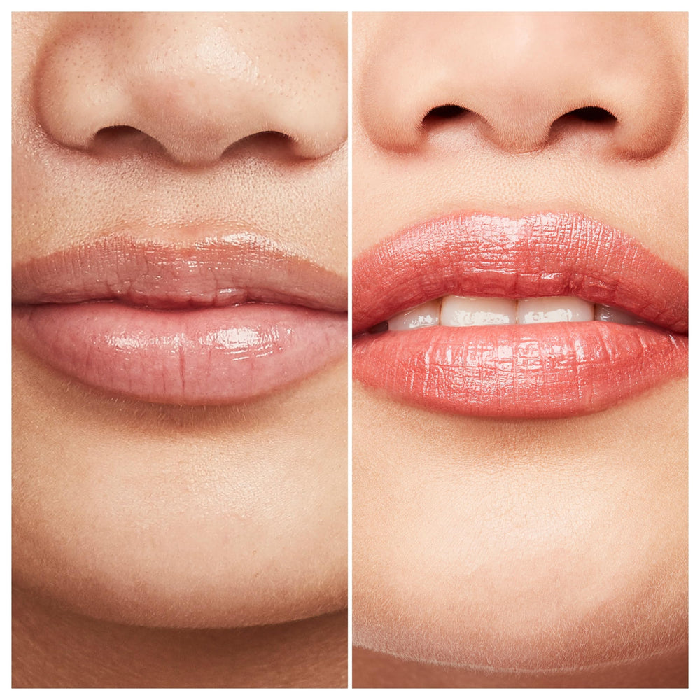 Rimmel Lasting Finish Lipstick Candy on lips displaying vivid shade