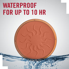 Rimmel London Natural Sun Light bronzer application on cheeks with a soft brush
