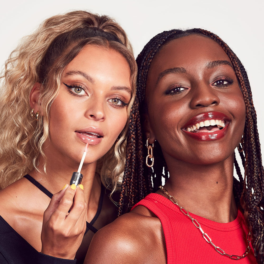 Rimmel Stay Glossy lifestyle shot for a polished daytime look.