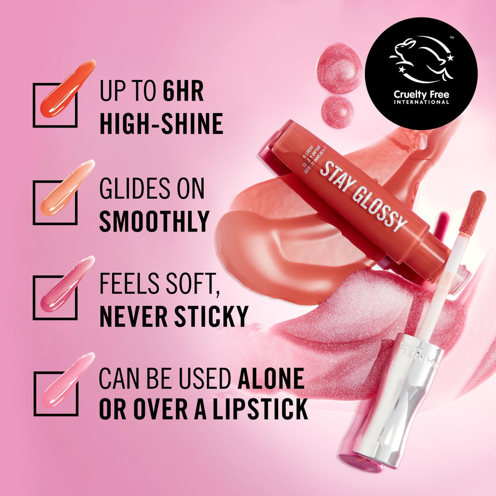 Rimmel Stay Glossy silky texture shown for smooth glide