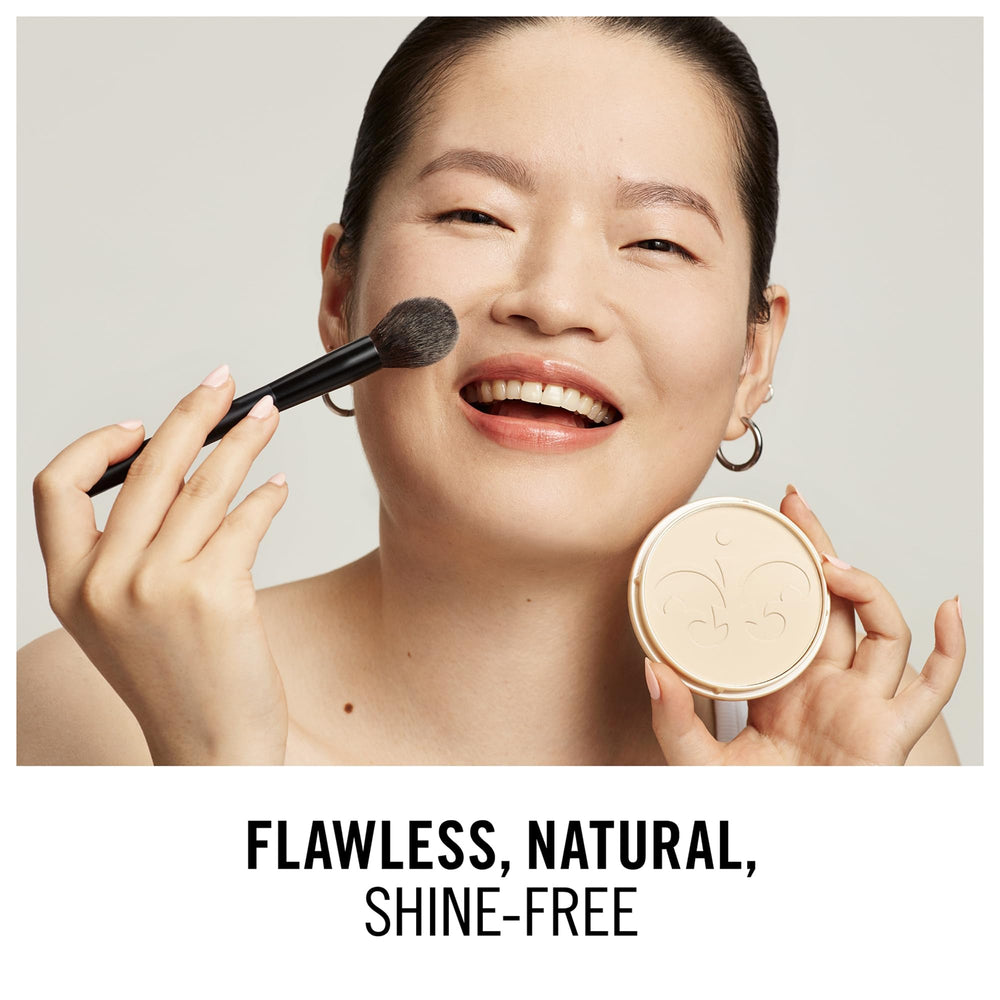 Rimmel Stay Matte Powder on skin delivers a lasting matte look.